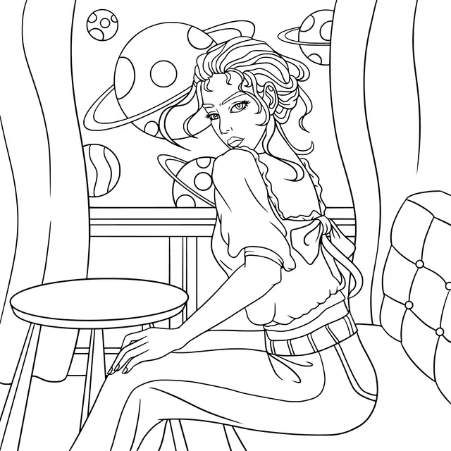 Interstellar Girl by the Window
