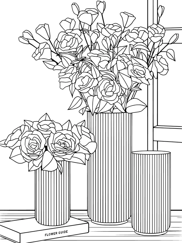 Flowers in Vases by the Window