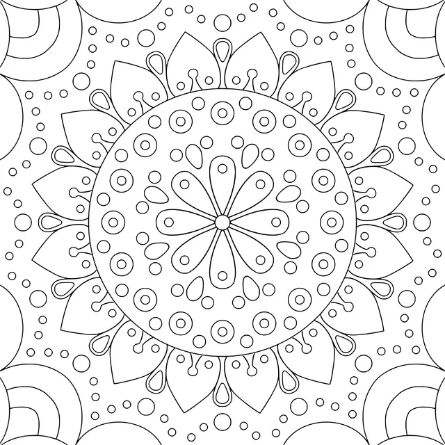 Blue and Yellow Mandala Pattern