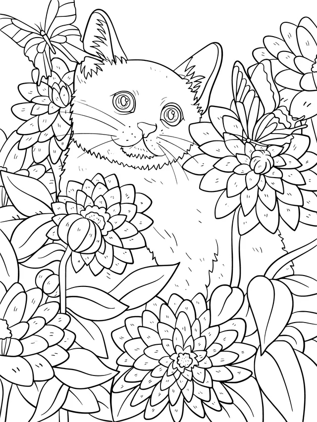 Cat among the flowers