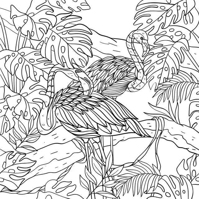 Flamingos in the Jungle