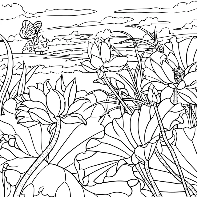 Beautiful Scenery of Lotus Pond