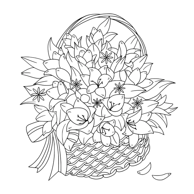 Flower Basket Illustration