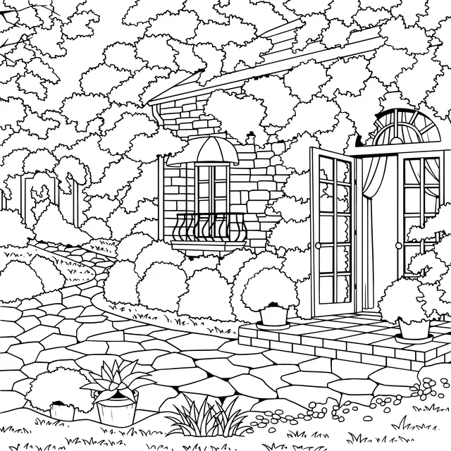Cottage Surrounded by Flowers