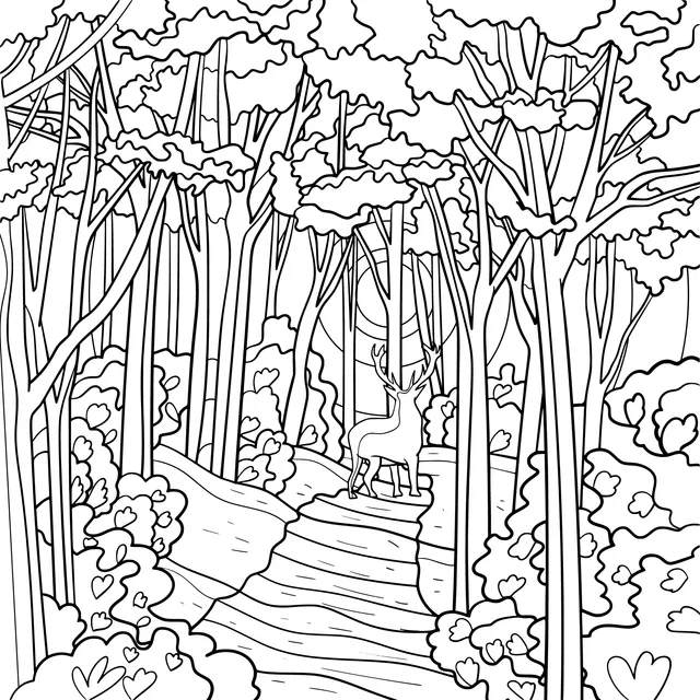 A Deer in the Autumn Forest