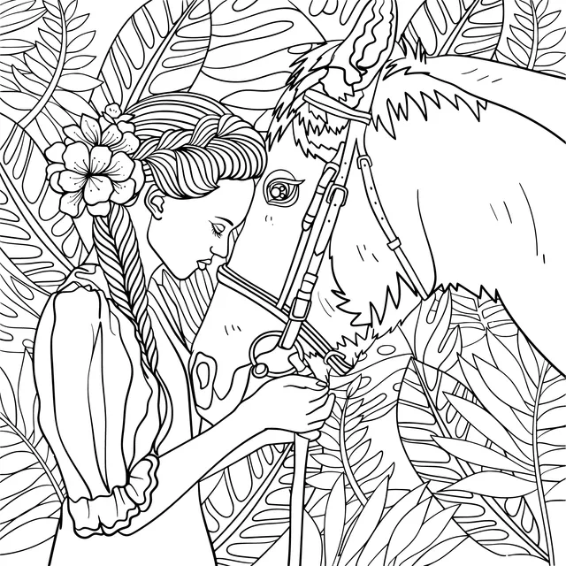 Intimate Moment Between a Girl and a Horse