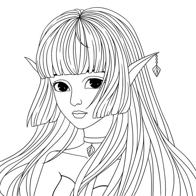 Silver - haired Elf Girl