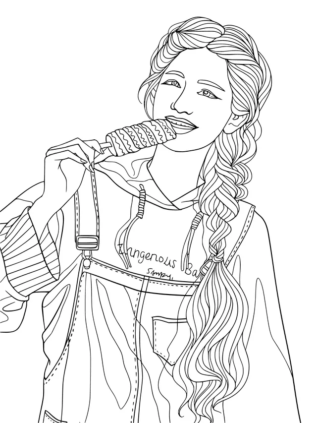 Girl Eating a Popsicle