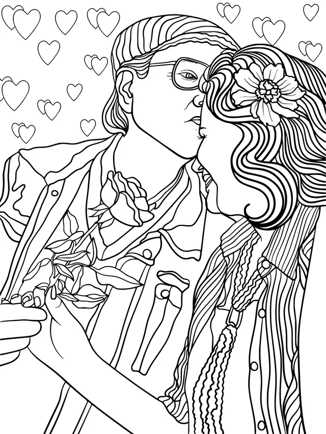 Sweet Kiss of Elderly Lovers