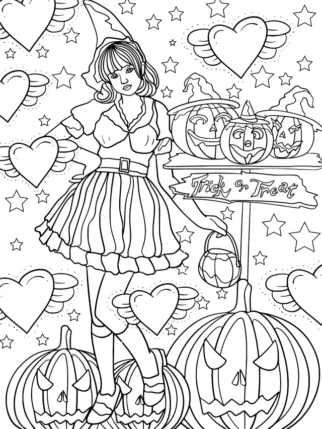 A Girl in Halloween Costume