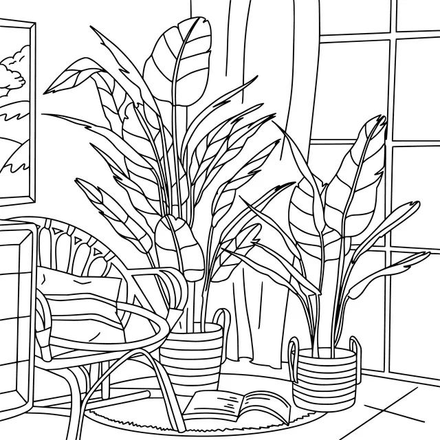 Indoor Green Plants and a Cozy Corner