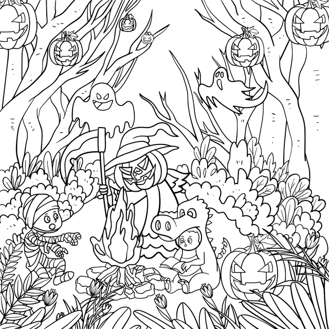 A Magical Gathering in the Halloween Forest