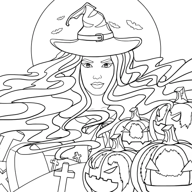 Witch and Pumpkins