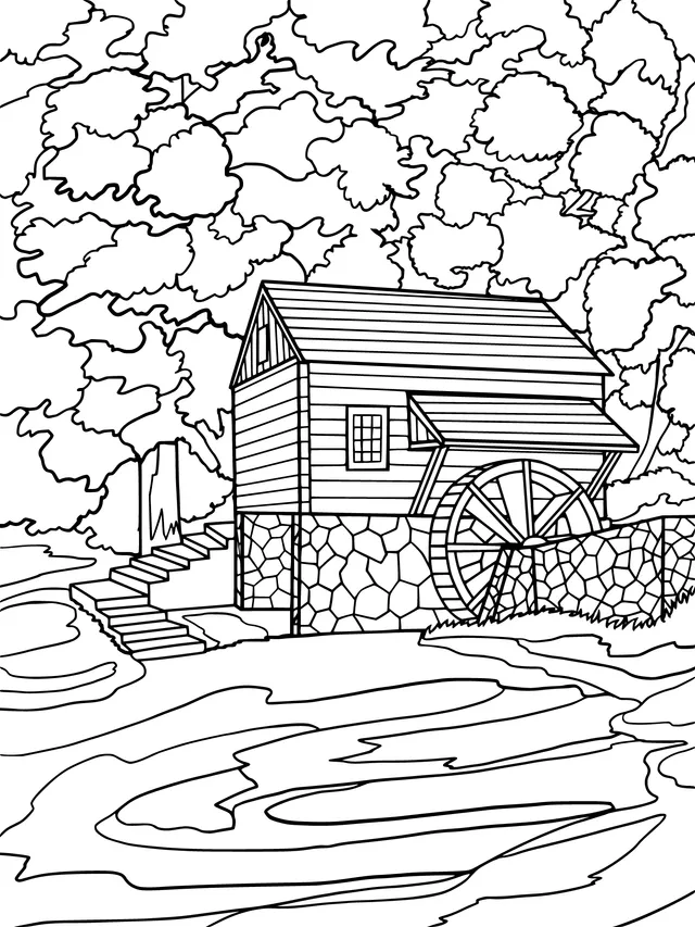 Old - fashioned Watermill Cottage in the Forest
