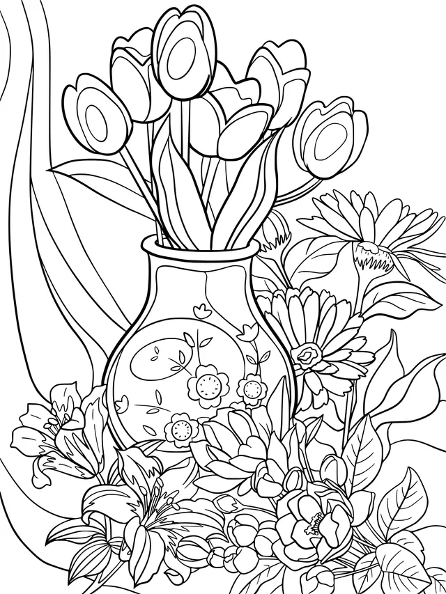 Colorful Flowers in a Vase