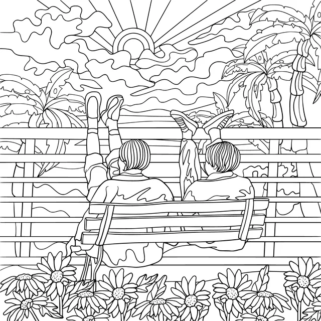 Two people enjoying the beautiful scenery together