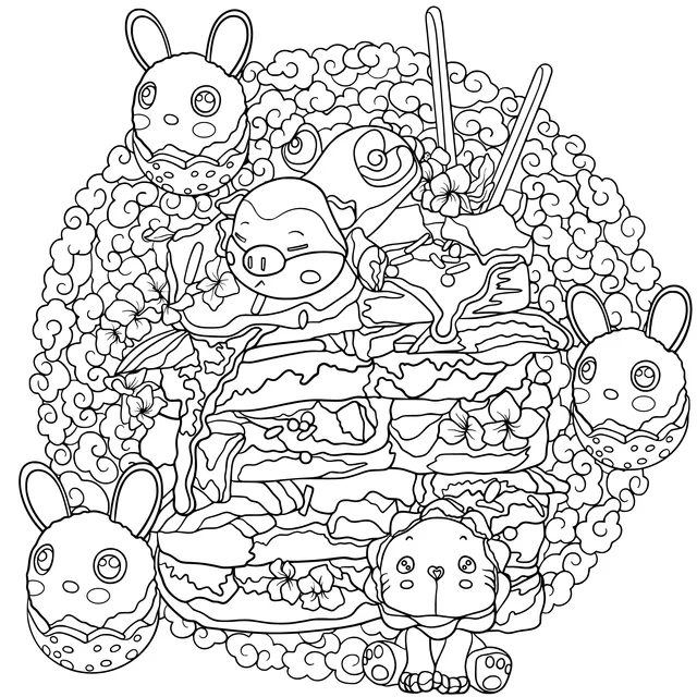 Cute Pets and Delicious Feast