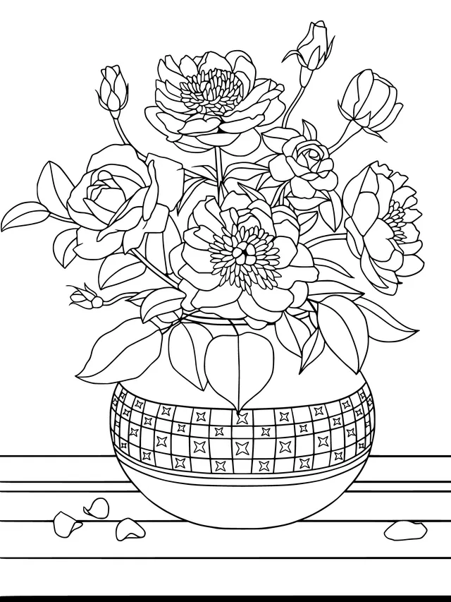 Floral Illustration in a Vase