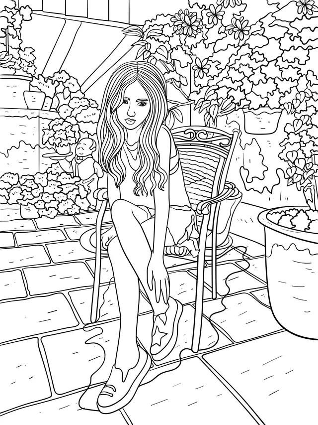 Woman in the Autumn Garden