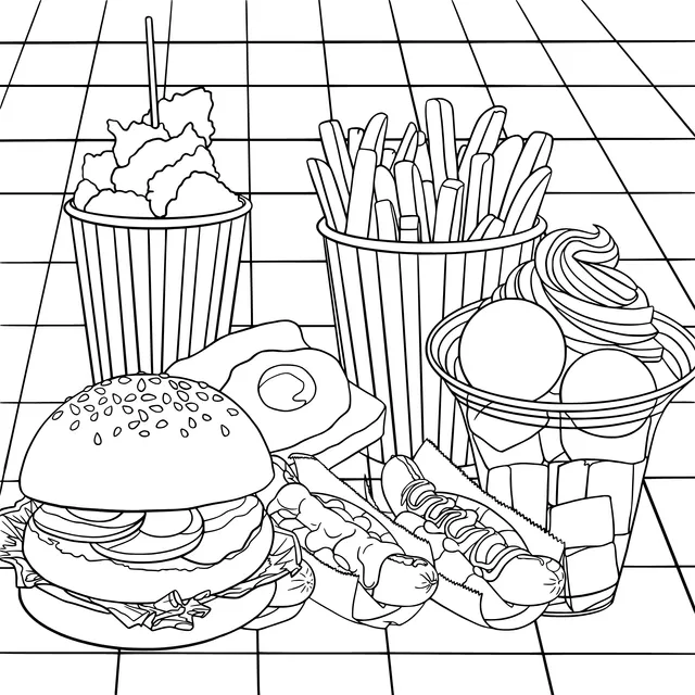 Various delicious fast - foods