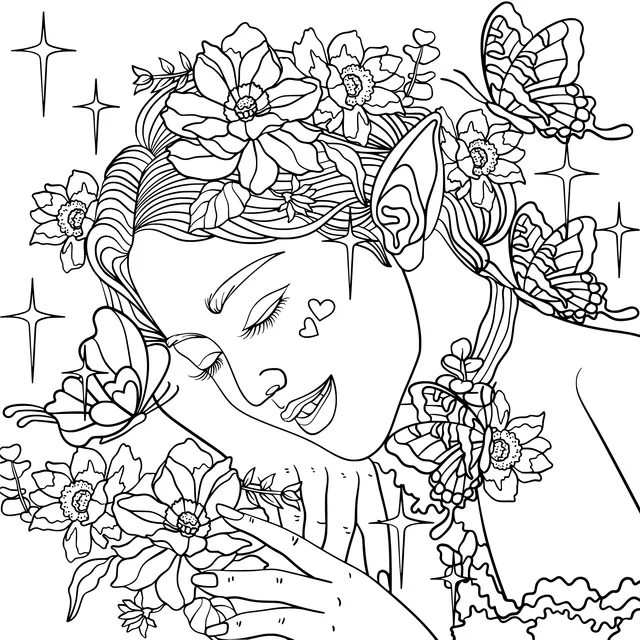 Dreamy Fairy in the Flower丛