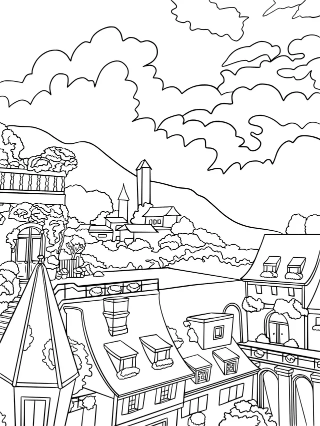 Scenery of a Colorful Town