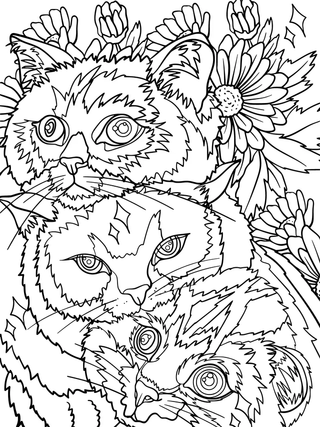 Cats in the Flower Bed