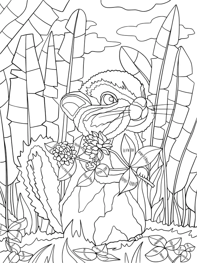 Chipmunk Holding Flowers