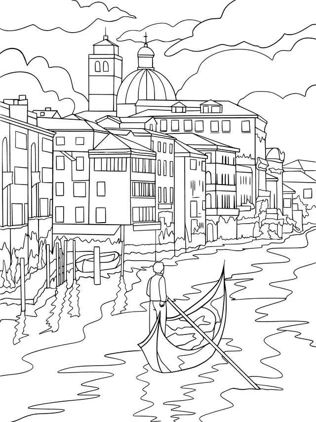 Gondolier by the riverside
