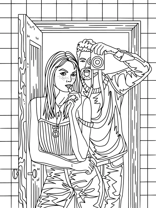 Couple taking a selfie