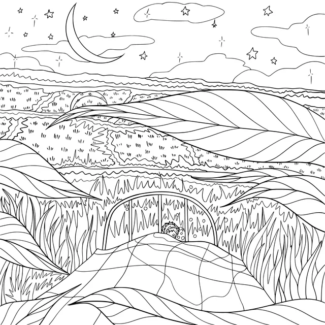 Dreamland in the Field under the Moonlit Night