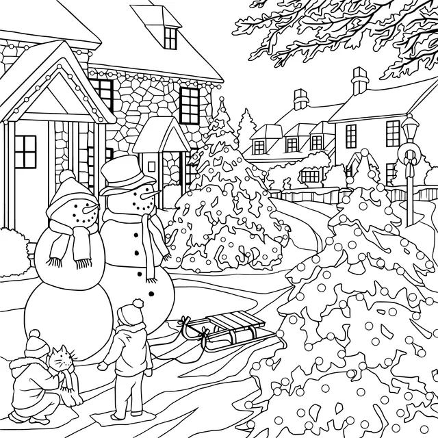 A Joyful Scene on a Winter Snowy Night