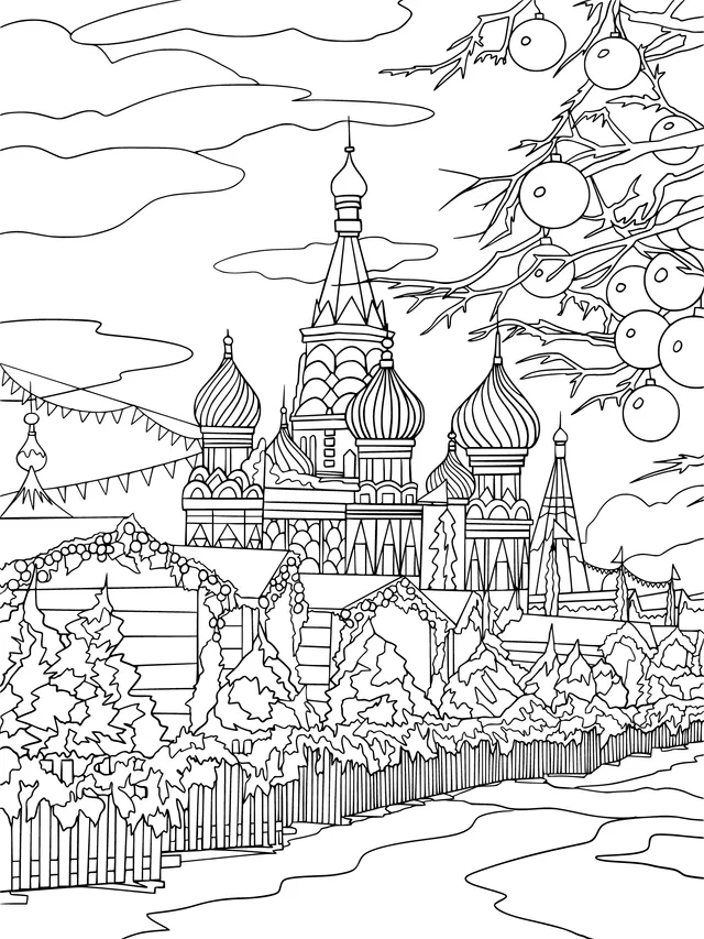 Moscow architectural landscape in winter
