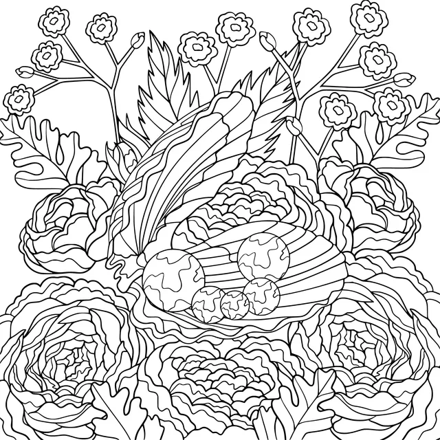 Flower and Butterfly Illustration