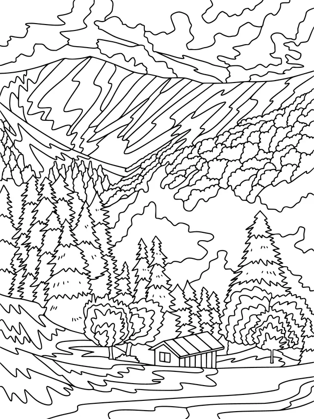 Scenery of a Mountain Cottage