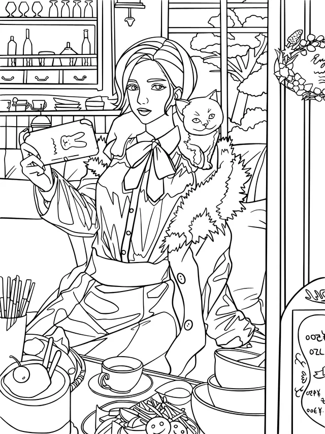 A Lady Taking a Selfie with a Cat