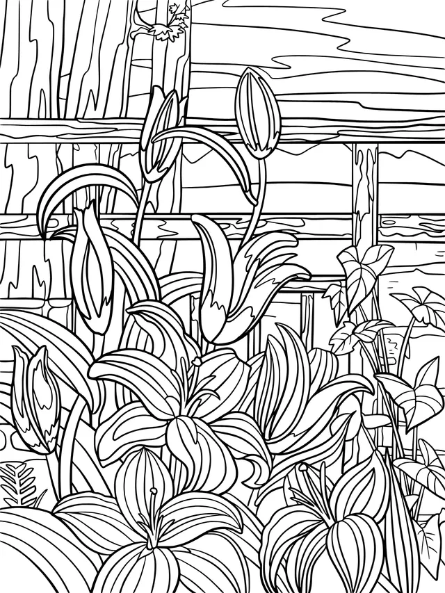 Colorful Flowers beside the Wooden Fence