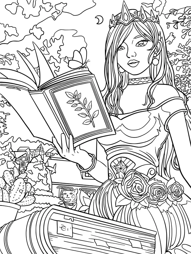 Princess Reading at Night