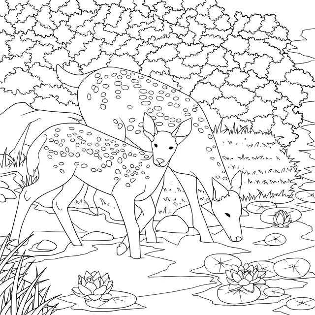 Deer by the Stream