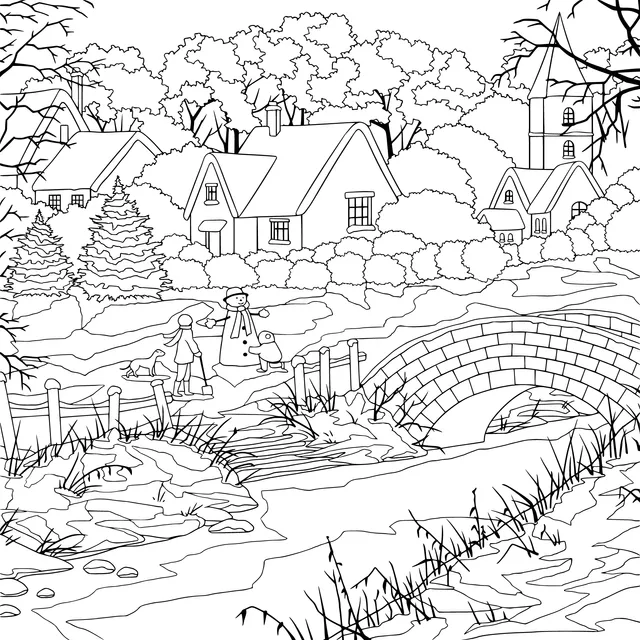 Winter Countryside Snow Scene