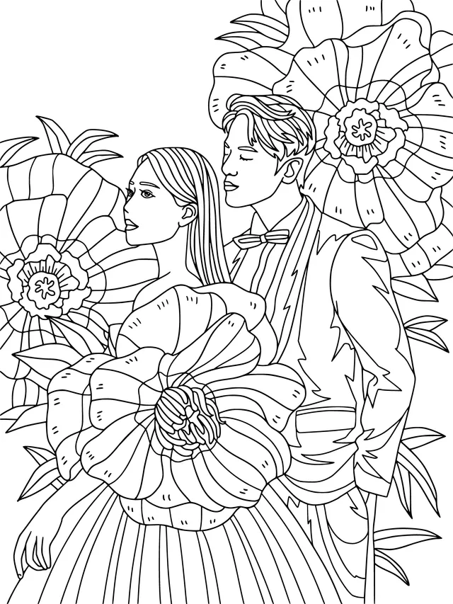 Lovers by the Flowers
