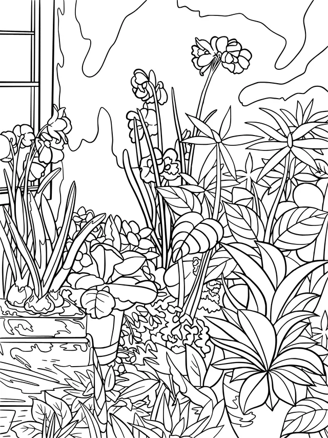 Colorful Flowers by the Window
