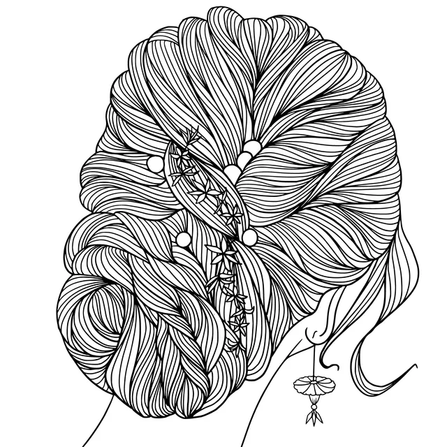 Green braided hairstyle