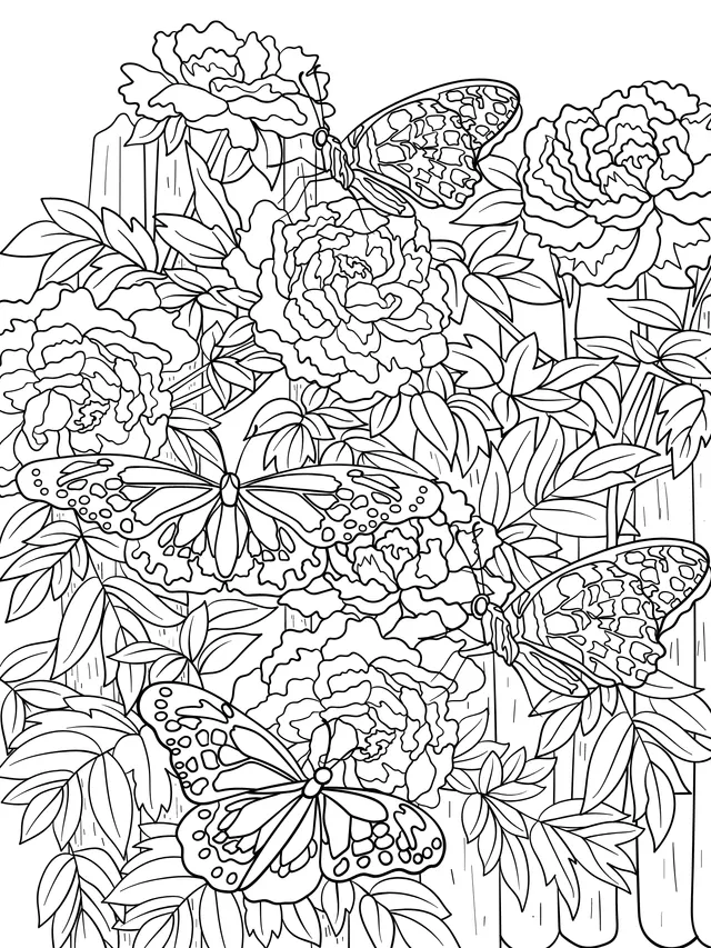 Butterflies in the Flower Bed