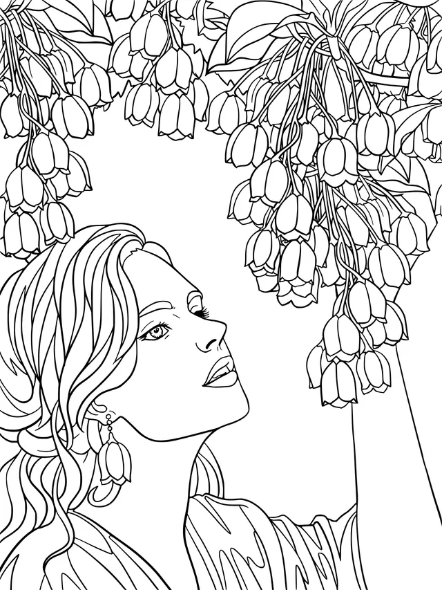 Woman Admiring Cherry Blossoms