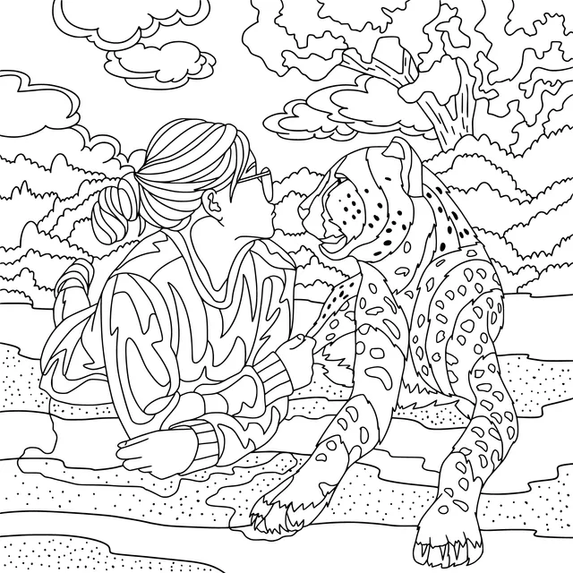 Intimate Moment Between a Human and a Cheetah