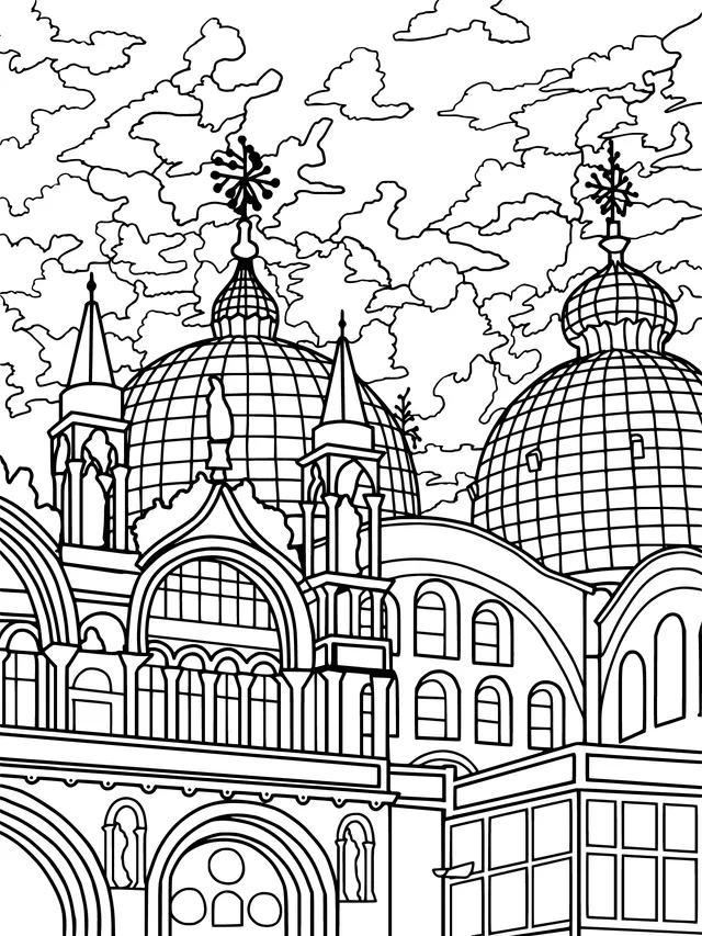 Domed Buildings and Gorgeous Clouds