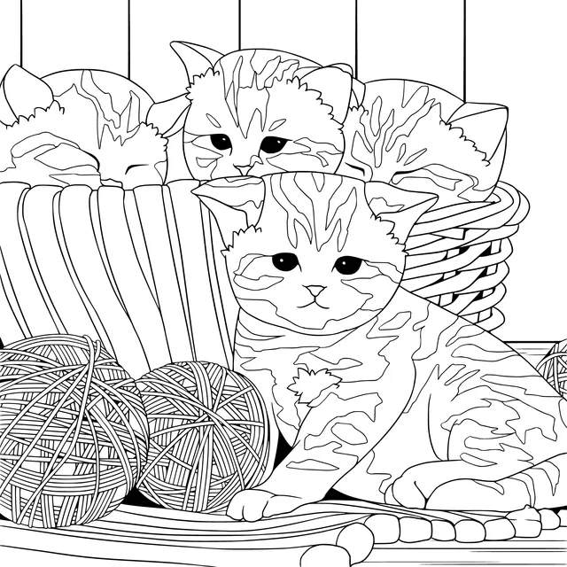 Cute Kittens and Yarn Balls