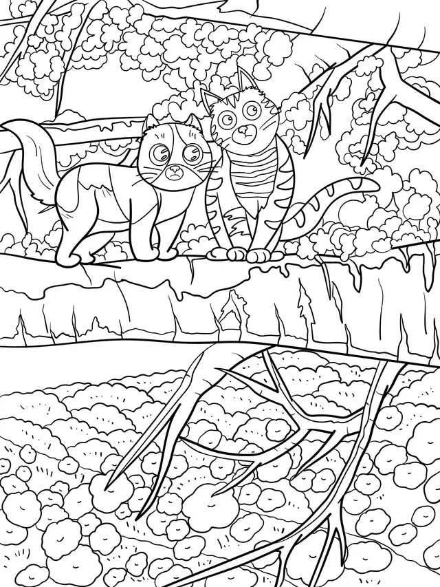 Two Cats on the Branch