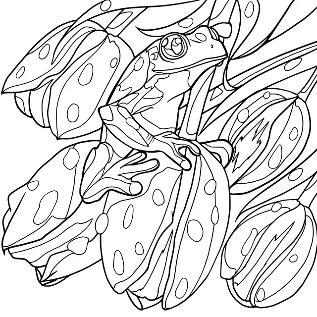Frog and Tulips